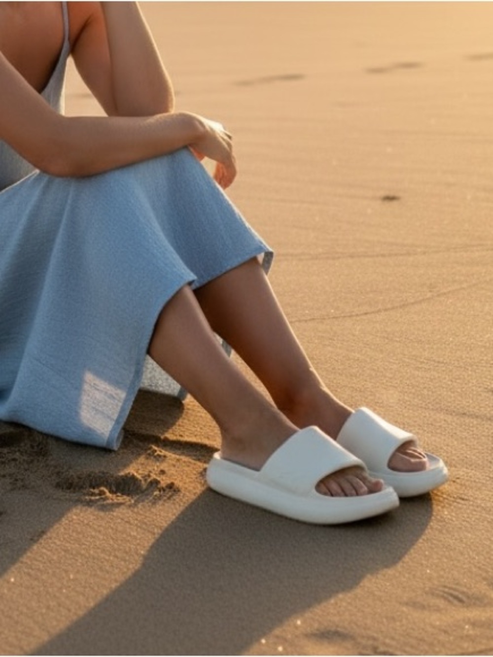 Billabong Ivory Cream Platform Cushion Cloud Slides Beach Sandals